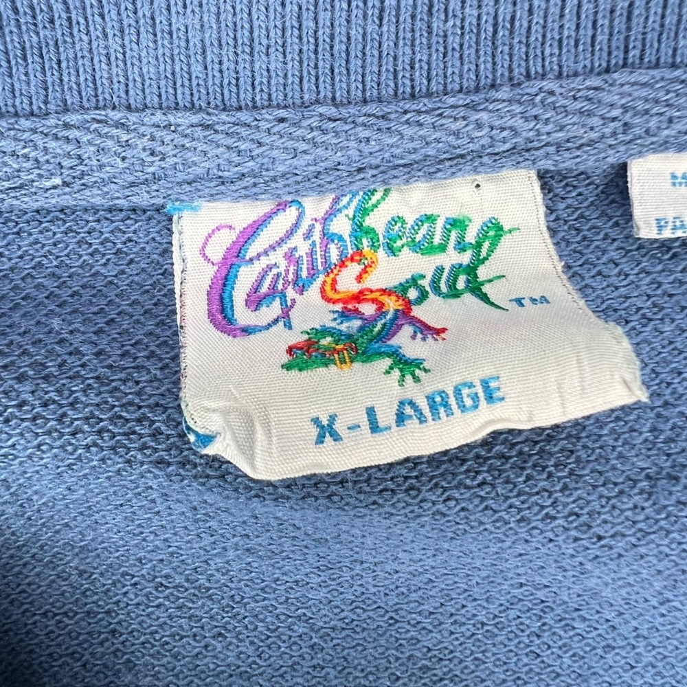 Caribbean Soul Mens XL Blue Short Sleeve Pique Polo Shirt Solid Casual 388